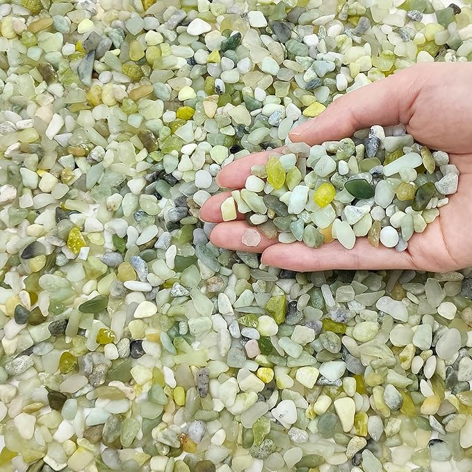 2 lbs Jade Rocks for Plants Indoor, 1/4 inch Small Pebbles for Plants, Decorative Rocks for Succulents Cactus Vases Landscaping Drainage and Outdoor Garden Rocks