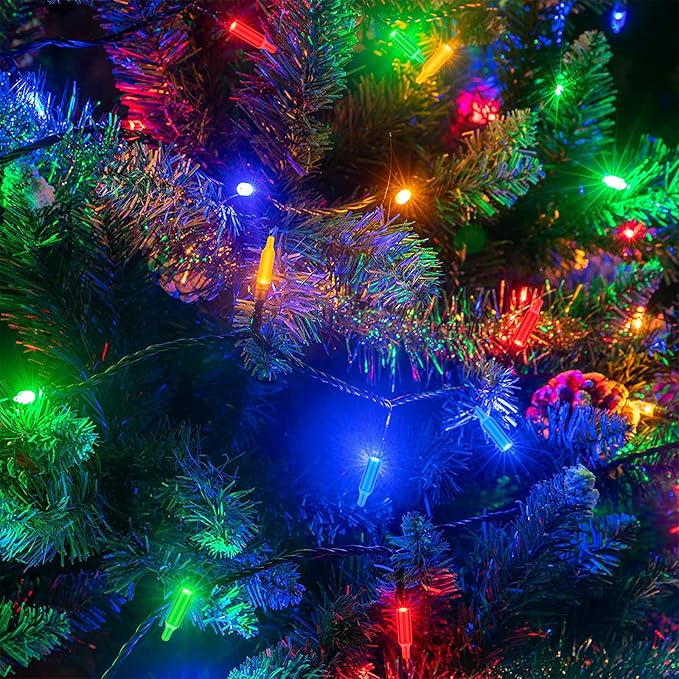 XTF2015 Christmas Lights 66ft 200 LED String Lights Timer Memory Function USB or Batter y Powered Waterproof String Light for Indoor Outdoor Decoration (Multicolor)