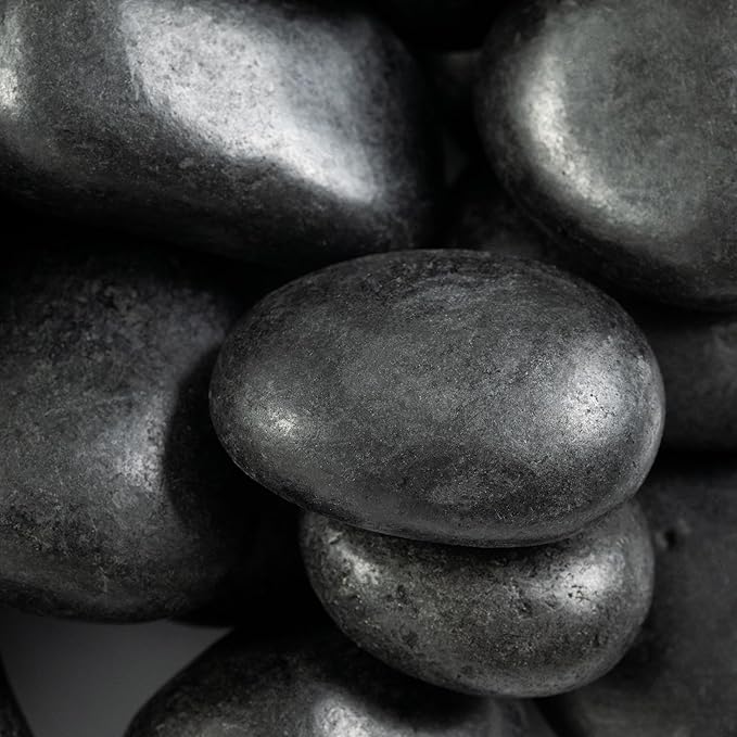MSI Decorative Polished Black Pebbles, 1.2 inch - 2 inch, 40 lb. Bag