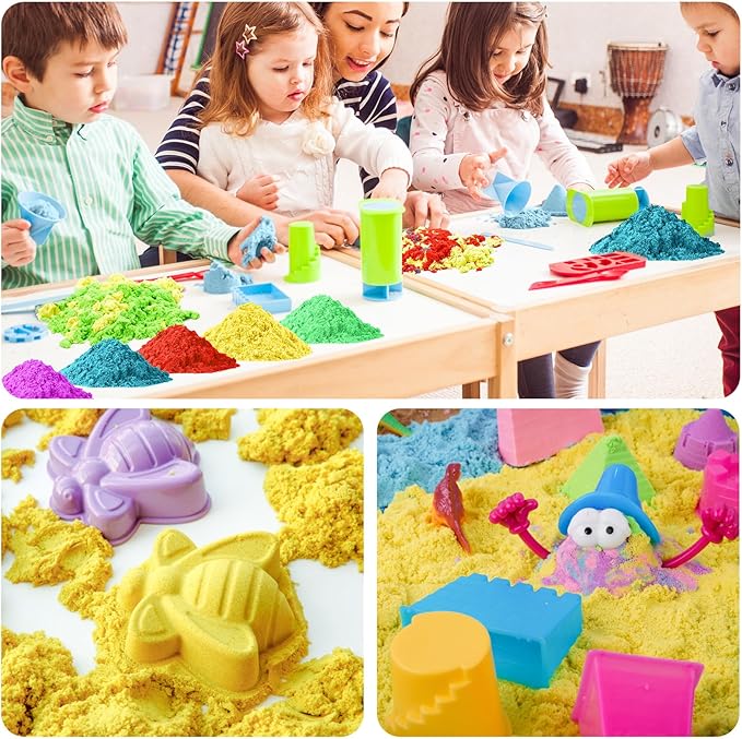 NiToy FlexiSand Value Pack 11lbs of Moldable Self-Sticking Sand, Never Dries Out-Fun for 3 Years and Up Kids Bulk Refill for Sensory Sand Box Toys, Ideal for Shaping, and Molding(5kg, Yellow)