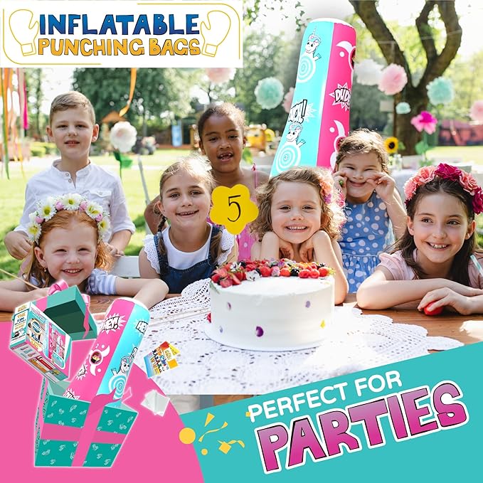 INFLATABLE DUDES Target Bags -Kids Punching Bag | Already Filled with Sand| Bop Bag | Premium Inflatable Toy | Punching Bag for Kids | Enhanced Bounce-Back Action! | Indoor Outdoor -Party Games