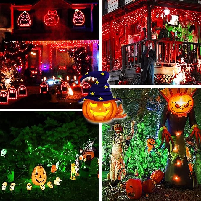 JMEXSUSS 33ft 100 LED Red Green Christmas Lights Indoor Outdoor, 2 Pack Color Changing Christmas Lights Plug in, Connectable Waterproof Christmas Tree Light for Xmas Bedroom Party Decorations