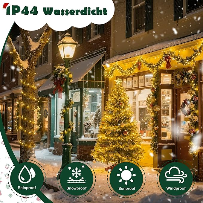 Christmas Lights Indoor Outdoor Waterproof, 66FT 200 LED Warm Light String Lights for House Decorations, Ideal for Christmas Trees, Wedding, and Party