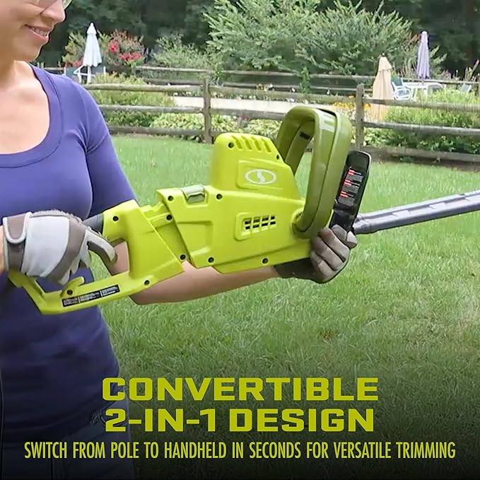 Sun Joe SJH904E Multi-Angle Telescoping Convertible Electric Pole Hedge Trimmer | 19-Inch 4.5 -Amp