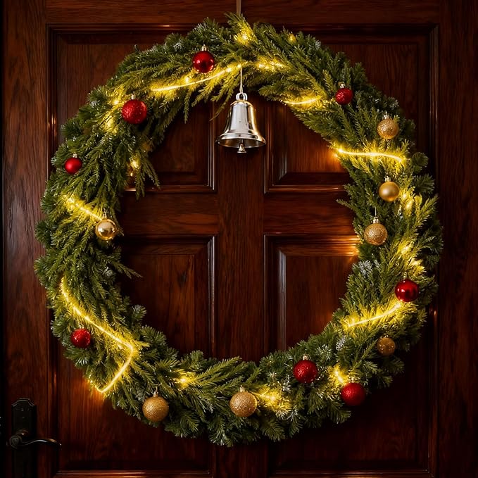 6FT Norfolk Pine Garland, Realistic Touch Winter Xmas Garland, Christmas Decorations Indoor Outdoor, Artificial Holiday Decor Faux Greenery for Mantle, Fireplace, Table,Fireplace Mantel (1)