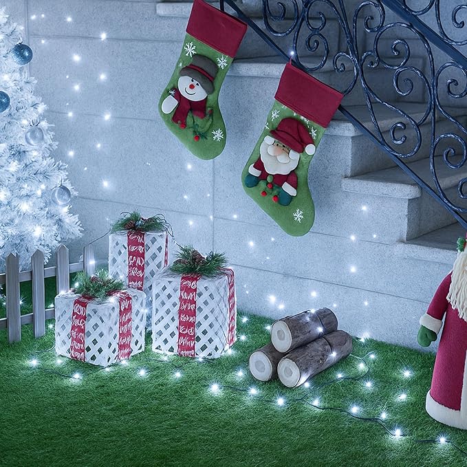 Solar String Lights Outside, 4Pack 480 LED Fairy Lights, 160FT Solar Twinkle Light with 8 Modes Waterproof Outdoor for Christmas Tree Halloween Wedding Garden Patio Yard Decorations(White)