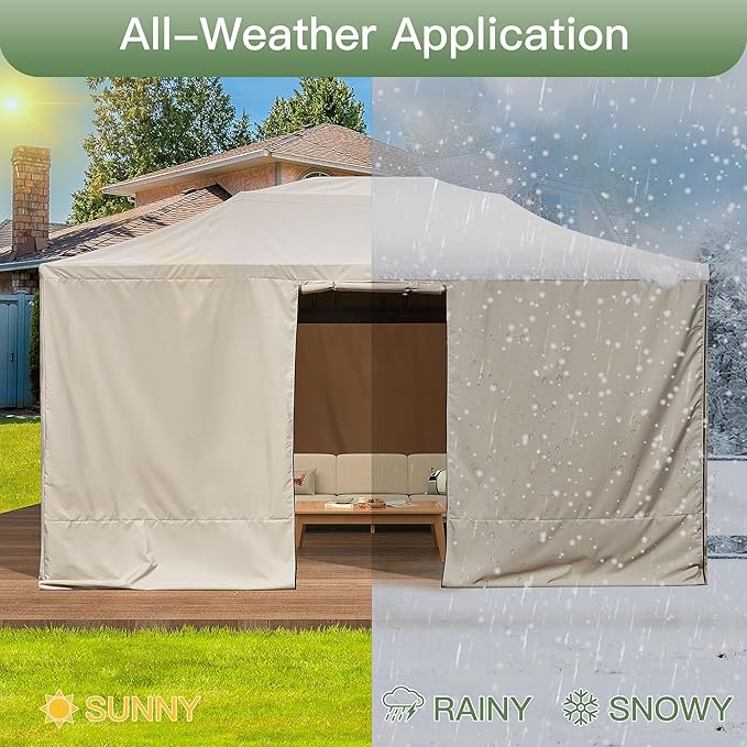 MELLCOM Winter Gazebo Cover for 12×14 Hardtop Gazebo, with Mesh Screens and Doors and Windows, Accessories for All Seasons