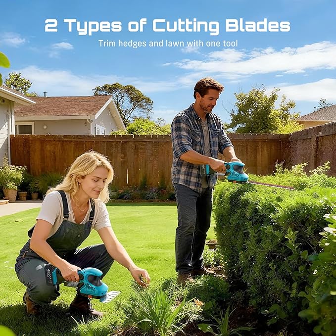 SEESII Electric Chainsaw Trimmer Pruner: 3-in-1 Cordless Chainsaw, Hedge Trimmer, Pruning Shears with 2¡¿ Rechargeable 4000mAh Batteries, Garden Tool Kit for Tree Trimming and Branch Cutting