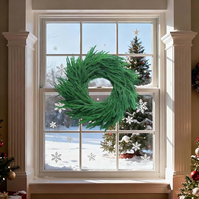 6FT Christmas Norfolk Pine Garland, Greenery Real Touch Decorations for Mantle Table Staircase Stair Railing Fireplace Mantel Porch Banister Holiday Home Winter Faux Xmas Indoor Outdoor Decor