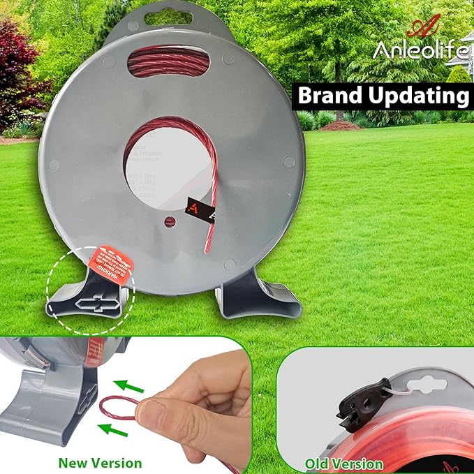 A ANLEOLIFE 1-Pound Commercial Square .080-Inch-by-557-ft String Trimmer Line Donut,with Built-in Line Cutter, Orange