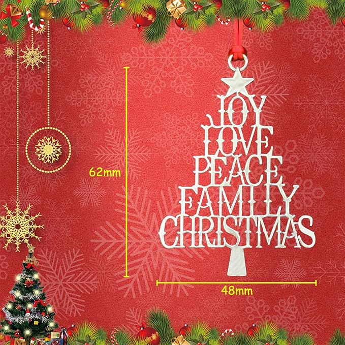 Christmas Ornaments 2025 Solid Pewter Christmas Tree Ornaments Handcrafted Pewter Xmas Pendants Decoration DIY Festive Home Hanging Ornaments for Christmas Trees Winter Decor