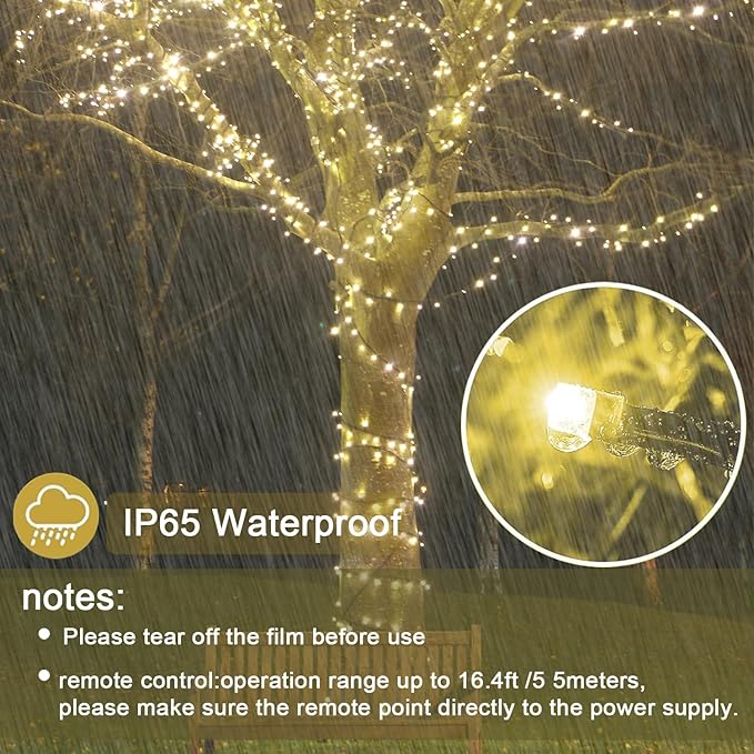 Battery Remote Control Christmas Lights Electric lights for Christmas Tree ,100 LED Clear Mini Lights String Lights,Wedding Indoor Outdoor Wreath Party Garden Thanksgiving Decoration, 36ft Waterproof