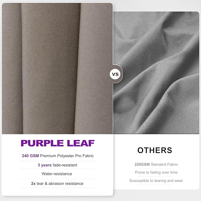 PURPLE LEAF 10' X 10' Swivel Outdoor Patio Aluminum Umbrella with Base Left-right Tilting Cantilever Offset Umbrella with UV Resistant Heavy Duty Fabric for Deck Pool Patio Backyard, Ash Mocha