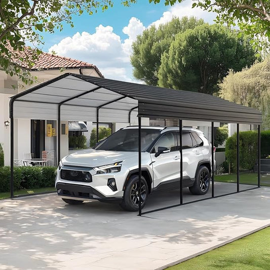 TCE Metal Carport Canopy 12x20 Heavy Duty,Multi-Use Canopy Garage Shed,Portable Car Garage with Enhanced Metal Frame, Outdoor Car Shelter for Car, Boats and Tractors