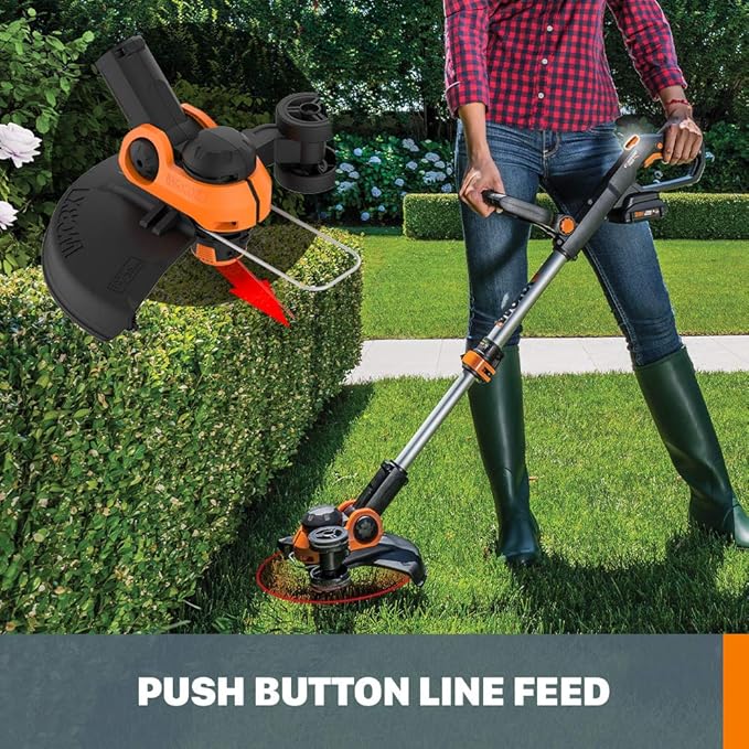 Worx String Trimmer Cordless 3.0 20V PowerShare 12 Edger & Weed Trimmer (Battery and Charger Not Included) WG163.9