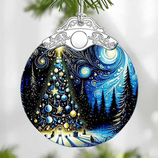 Starry Night Christmas Ornaments – Christmas Tree Decoration, Holiday Decor, Xmas Stocking Stuffers, Gift Idea, Gifts for Art Lover, Coworker, Friend, and Family - Xmas Tree