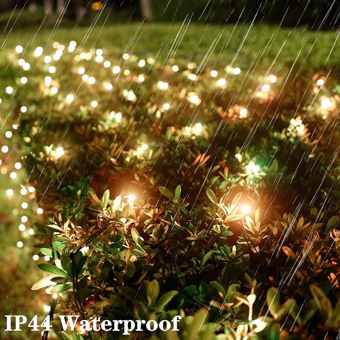 OYCBUZO 360LED Net Lights, 21ft x 5ft Connectable Christmas Outdoor Mesh Lights with Timer & 8 Lighting Modes, Waterproof String Light Plug in for Xmas Tree Bushes Garden Holiday Party - Warm White