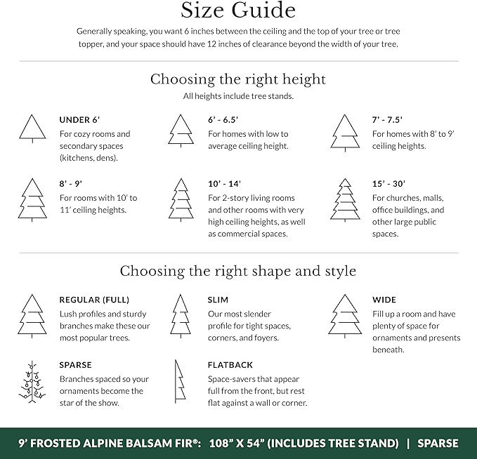 Balsam Hill Frosted Alpine Balsam Fir - Snow-Kissed Artificial Christmas Tree with Pre-Fluffed Memory Wire Branches and LED Clear Fairy Lights, 9'