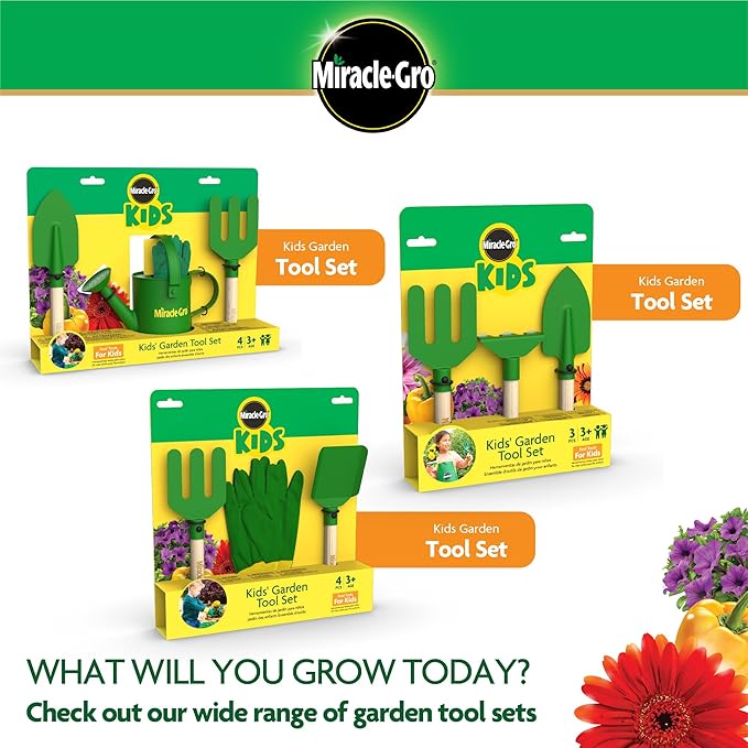 Miracle-GRO Kids Gardening Set 9 Piece Garden Tool Set with Toolbox for Hours of Fun Activities in The Garden. A Great Gift for Boys & Girls. Ages 3+