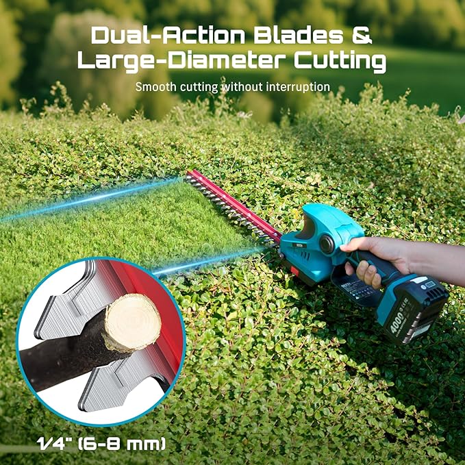 SEESII Electric Chainsaw Trimmer Pruner: 3-in-1 Cordless Chainsaw, Hedge Trimmer, Pruning Shears with 2¡¿ Rechargeable 4000mAh Batteries, Garden Tool Kit for Tree Trimming and Branch Cutting