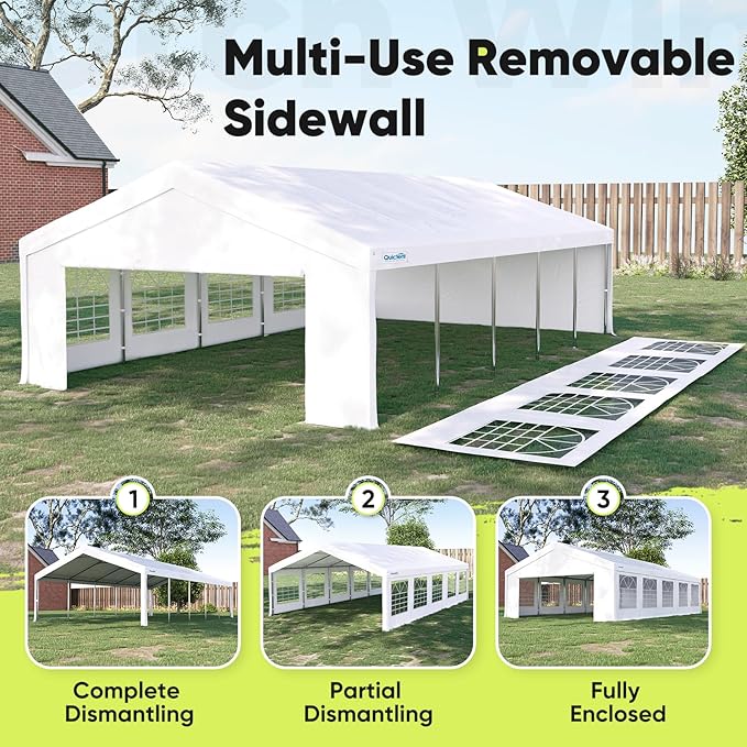 Quictent 20x30 Party Tent Heavy Duty Outdoor Canopy Tent Carport Event Shelter Wedding Tents for Parties with Storage Bags(Church)