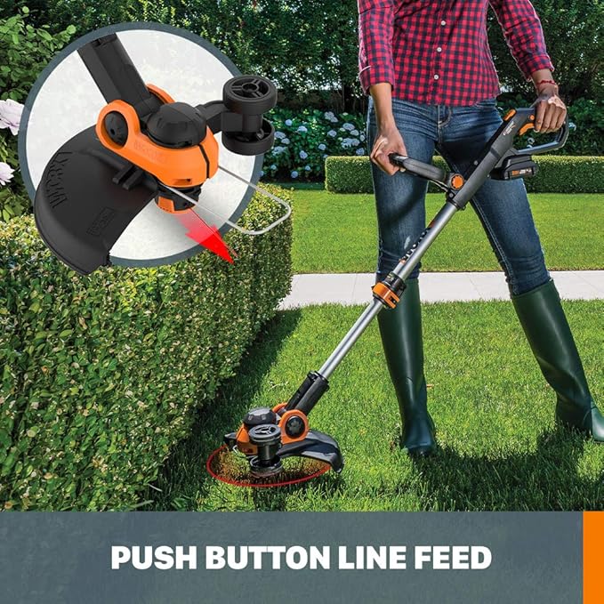 Worx String Trimmer Cordless GT3.0 20V PowerShare 12 Edger & Weed Trimmer (2 Batteries & Charger Included) WG163
