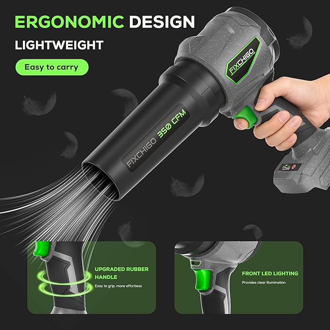 Cordless Leaf Blower for Makita 18V Battery, Variable Speed Turbo Blower, Brushless Handheld Leaf Blower for Lawn, Garage, Snow, Patio, Gray (No Battery/Charger)