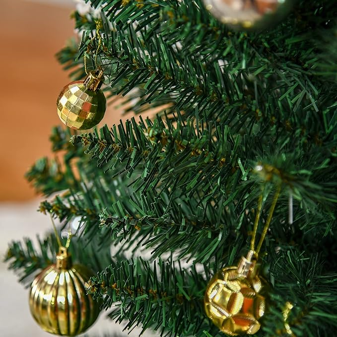 HOMCOM 6' Artificial Pencil Christmas Tree, Slim Xmas Tree with 390 Realistic Branch Tips and Plastic Stand, Green