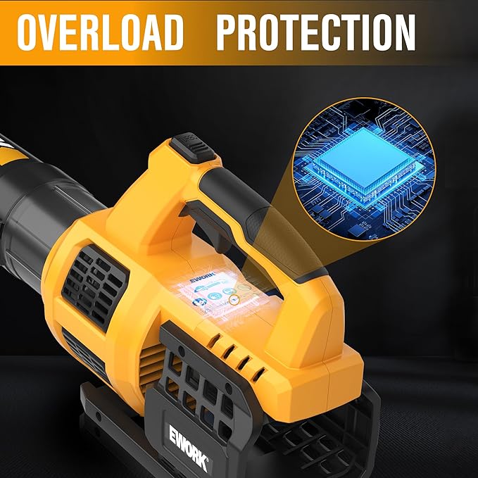 EWORK 21V Cordless Leaf Blower, Powerful Turbo Mode & 550 CFM, 2¡¿3.0Ah Batteries & Fast Charger, Lightweight Electric Leaf Blowers for Lawn Care, Patio, Leaves & Dust