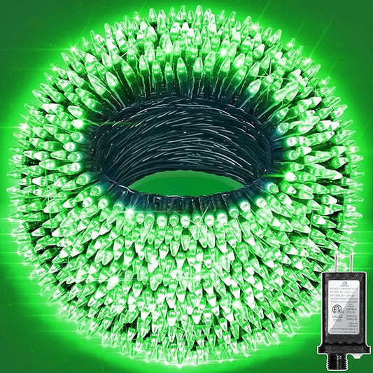 240FT 750LED Christmas Lights,12 Modes Green Outdoor String Lights with Timer & Dimmable, Waterproof Green Wire Christmas String Lights for Indoor Tree Xmas Patio Fence Balcony Garden Party Decor