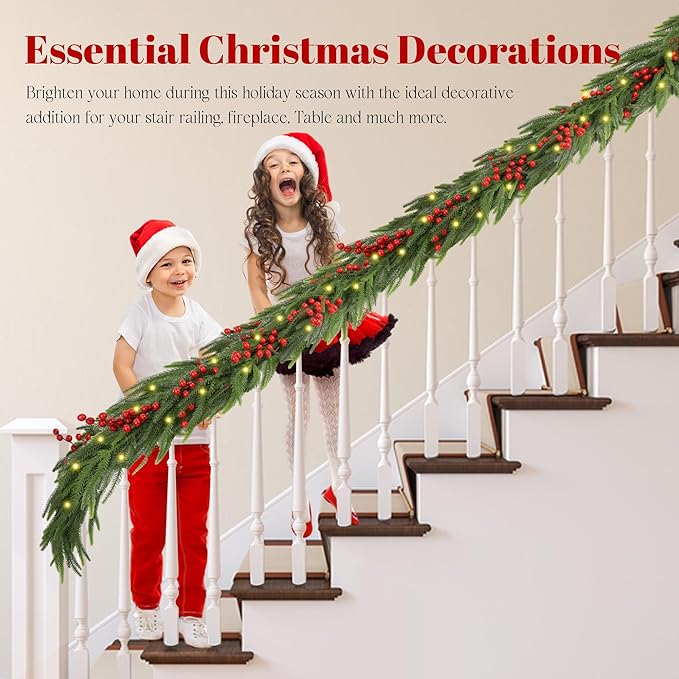 72 Inch Christmas Garland, Holiday Pine Decoration (2)