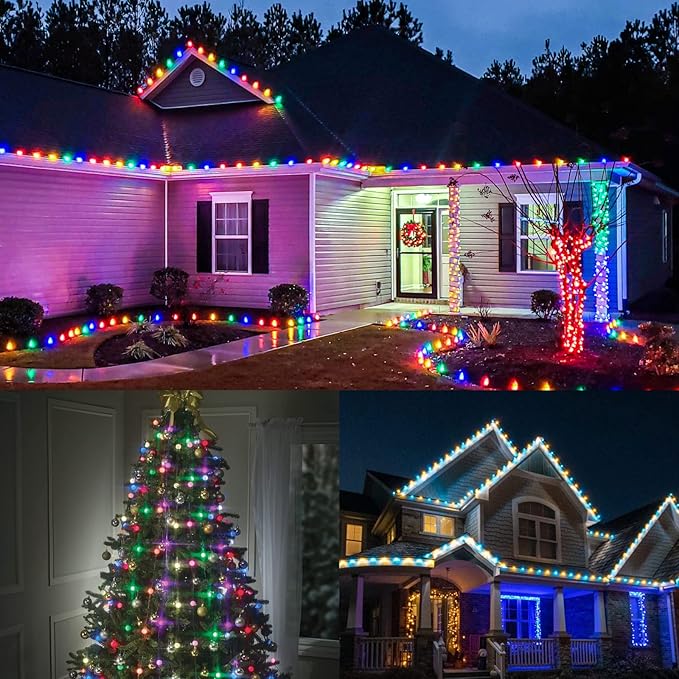 25FT C9 Light String Christmas Stringer, E17 Light Sockets 12" Spacing, C9 Stringer Set Black Outdoor String Lights Strand for Wedding Patio Event Lighting Decor, Black Wire