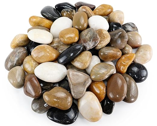 Large River Rocks for Landscaping, 40lbs Colorful Pebbles for Indoor Plants, 2-3 Inch Decorative Rocks for Planters, High Polished Stones for Vase Filler Fish Tank Garden