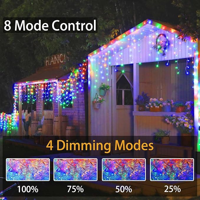 131ft Christmas Lights Outdoor, 1680 LED Waterproof 8 Modes String Light with App and Remote Control for Outside House Roof Decorations Indoor Decor-Multicolor