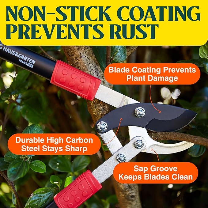 Haus & Garten PowerPRO Compound Action 29 Bypass Loppers - Use as loppers for tree trimming, branch cutters, heavy-duty garden pruning tree clippers, lopping shears