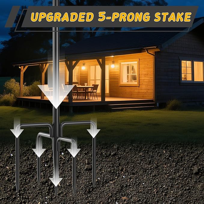 4 Pcs Citronella Torches for Outside,16oz Outdoor Metal Garden Torches,60" Garden Décor Torch with 5-Prong Grounded Stake,Flam Torch Light for Backyard Patio Pathway