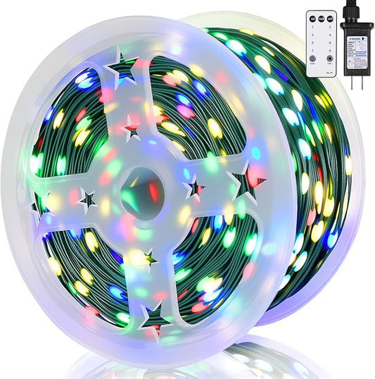 Christmas Lights,1300 LED 426FT Upgrade Long Outdoor String Lights Waterproof Christmas Roll Light Fairy Tree Xmas Long Light Decorations with Remote Plug in for Indoor Party Yard Garden-Multicolored