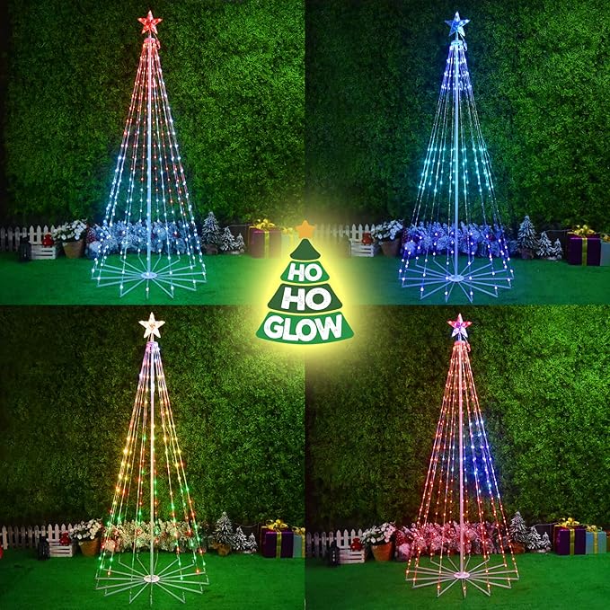 Indoor and Outdoor 7ft 295 LED Christmas Tree with Adjustable Lights Music Modes, and Scenes with App Control, Pre-Lit Seasonal Decoration