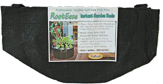 RootEase Garden Planting Fabric Container, Heavy Duty Durable Fabric Grow Pots, Perfect Harvest Planter, Raised Bed Gardening, Eco-Friendly Grow Bags (30, Black)