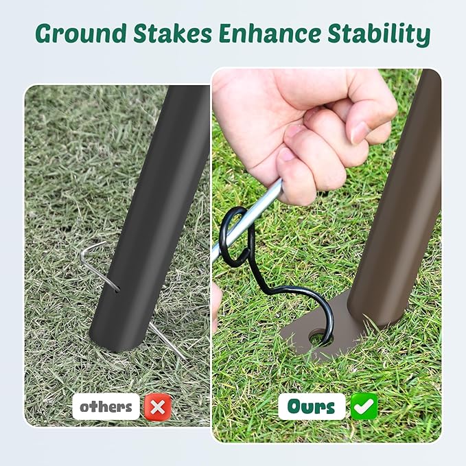 Trekassy Swing Sets for Backyard, 440lbs Heavy Duty A-Frame Metal Stand with 60 Large Platform Swing for Outdoor Playground Park£¨Green/Tan£©