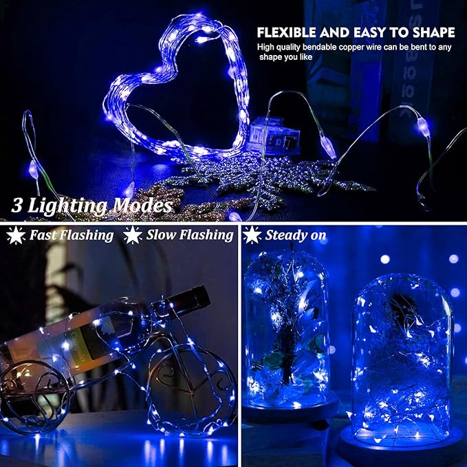 AIKEI 12 Pack LED Fairy Lights Battery Operated, String Lights Waterproof 7 Feet 20 Led Firefly Starry Lights for Wedding Party Bedroom Garden Christmas Decoration Mix-Colored