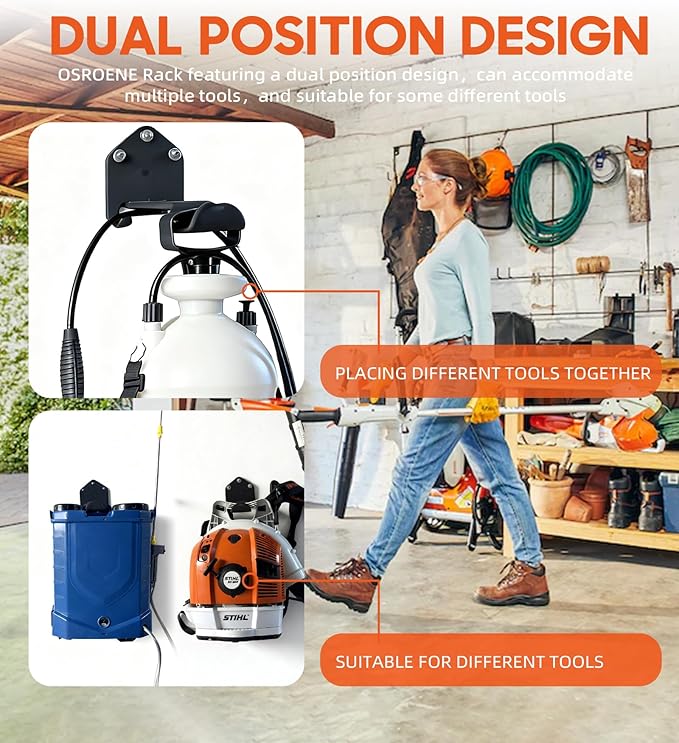 Pump Sprayer Holder, Backpack Blower Rack, 1 Pack Wall Mount Pressurized Garden Sprayer Hanger, Lawn Weed Sprayer Storage, Backpack Sprayer Oraganizer