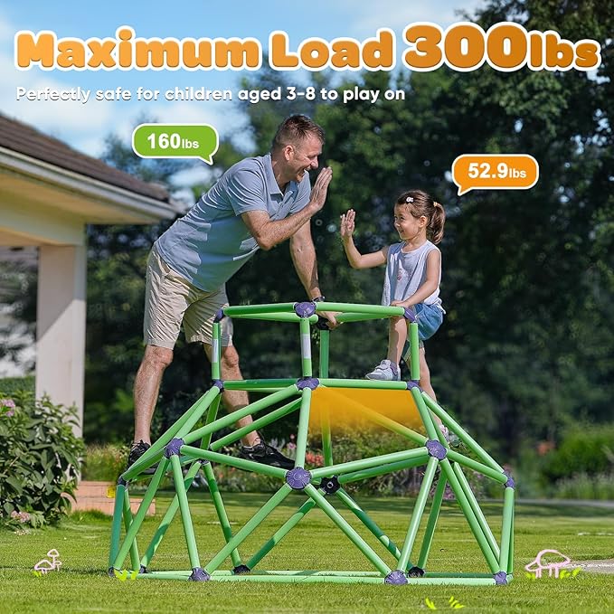 Zupapa Monkey Bars Climbing Dome - Sturdy & Portable Jungle Gym for Kids, Backyard Playset for Toddlers, Active Outdoor Fun for Kids, Lightweight & Easy Assembly