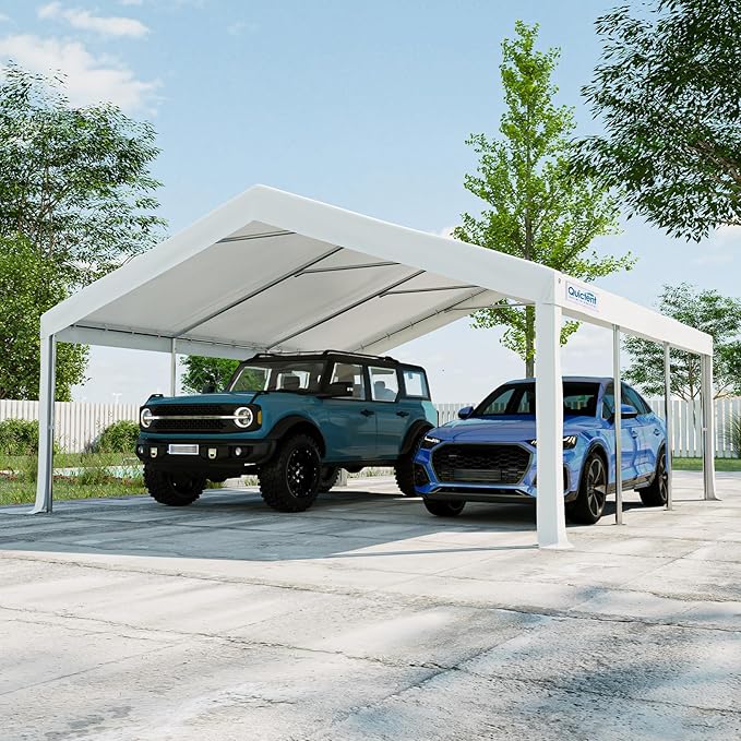 Quictent 20x20 Party Tent Heavy Duty Outdoor Canopy Tent Carport Wedding Event Shelter BBQ Wedding Tents for Parties with Storage Bags(Church)
