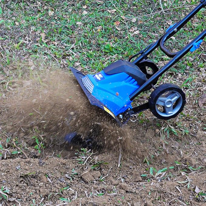 BILT HARD 14 10Amp Electric Garden Tiller | 4 Steel Tines Tiller Cultivator with Foldable Handle & Adjustable Wheels for Soil Cultivation, Weeding, Portable Gardening