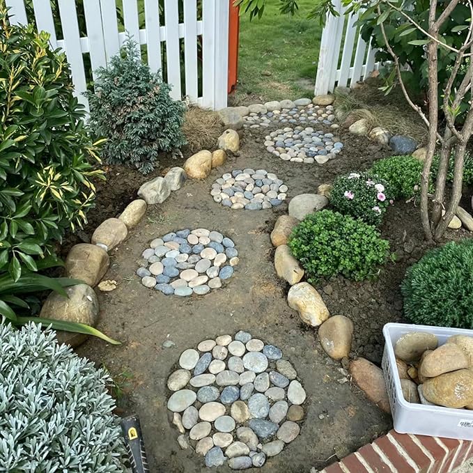 10 Pounds Large River Rocks, 3-4 Inch Natural Pebbles for Landscaping, Garden, Aquarium, Backyard and Indoor Water Fountains