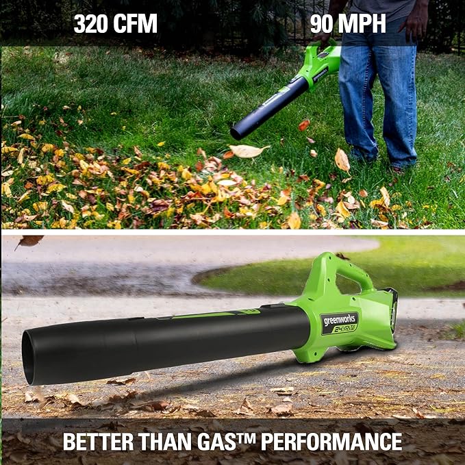 Greenworks 48V (24V x 2) All-in-One Cordless Combo - 20" Push Lawn Mower, 12" Trimmer, 320 CFM Blower & 500 Lumen Lantern