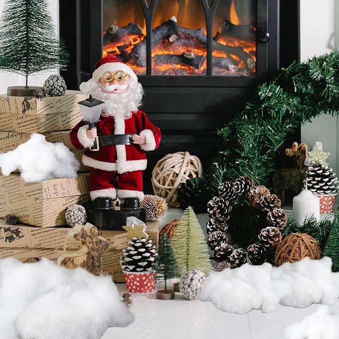 6Pack Christmas Fake Snow Decoration 600g/21.1oz Artificial Fluffy Snow Fiber Soft Fake Fluffy Snow Blanket Indoor Fake Winter Snow Stuffing Snow Covering (6)