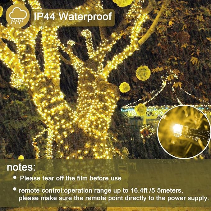 Battery Warm White String Lights, 72ft 200LEDs Mini Christmas Decor lamp with Remote and Timer, Dimmable and Waterproof, Twinkle Home Decoration Indoor