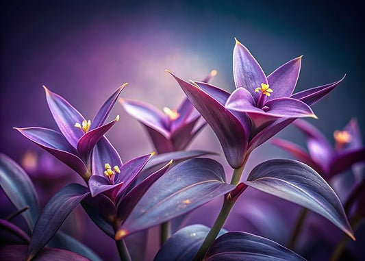 5 Cuttings Purple Hearts Wandering Jew - Tradescantia Pallida Purpurea Plant - Easy to Grow Indoor Outdoor Plant - Unrooted Cuttings